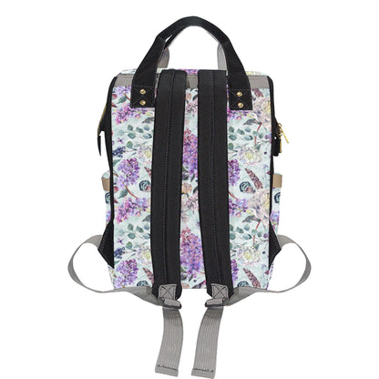 Lilac Pattern Print Design LI06 Diaper Bag Backpack