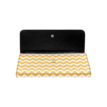 Chevron Orange Pattern Print Design 01 Women's Trifold Wallet