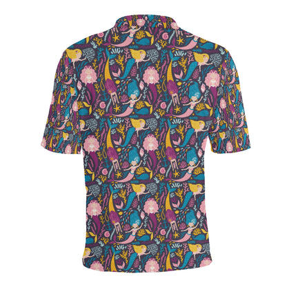 Mermaid Pattern Print Design 08 Men Polo Shirt