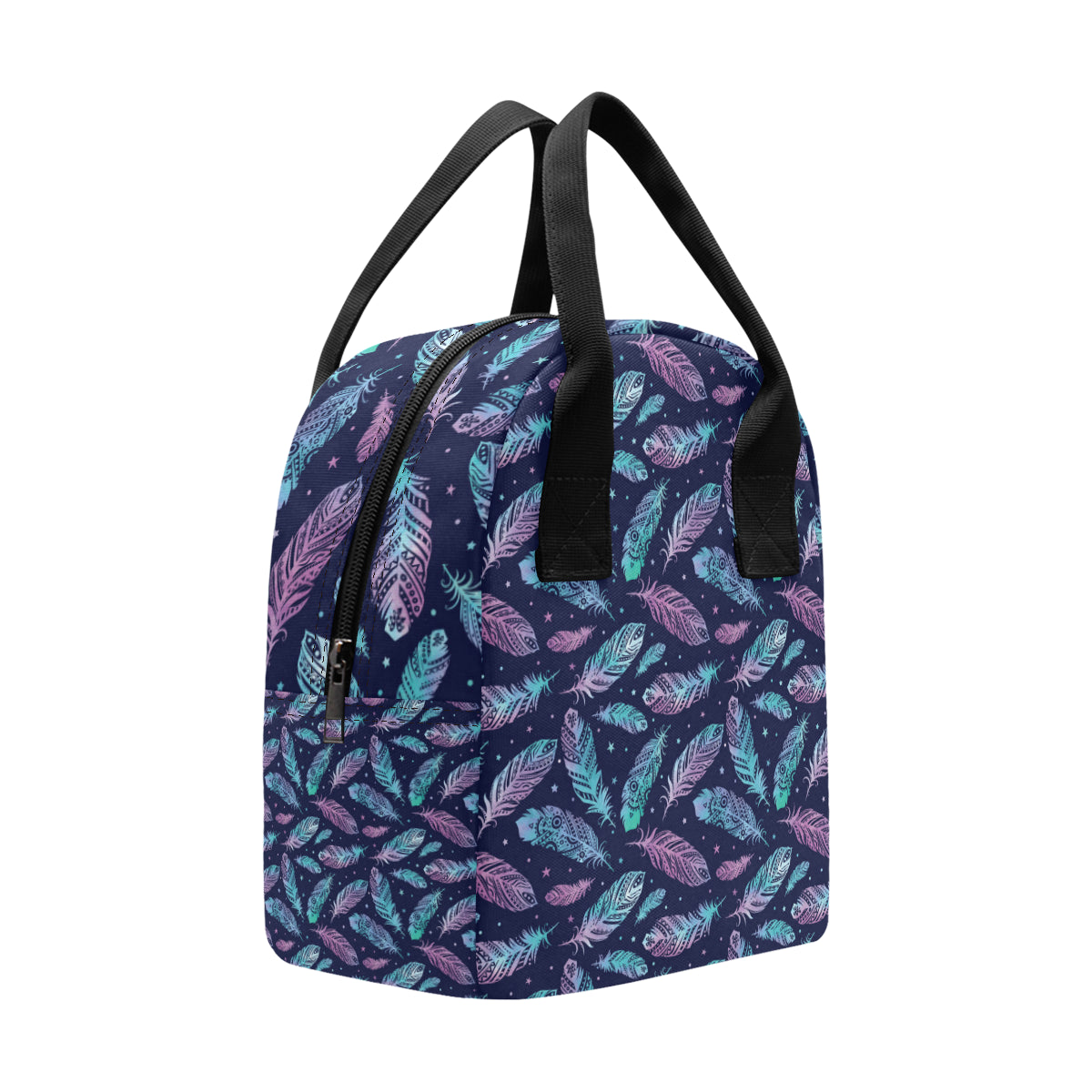 Feather Aztec Design Print Insulated Lunch Bag