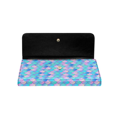 Mermaid Scales Pastel Pattern Print Design 07 Women's Trifold Wallet
