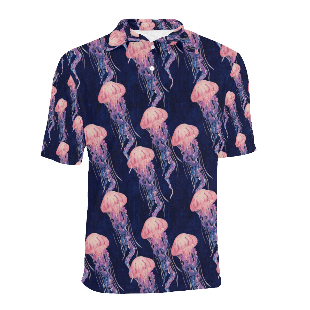 Jellyfish Pattern Print Design 03 Men Polo Shirt