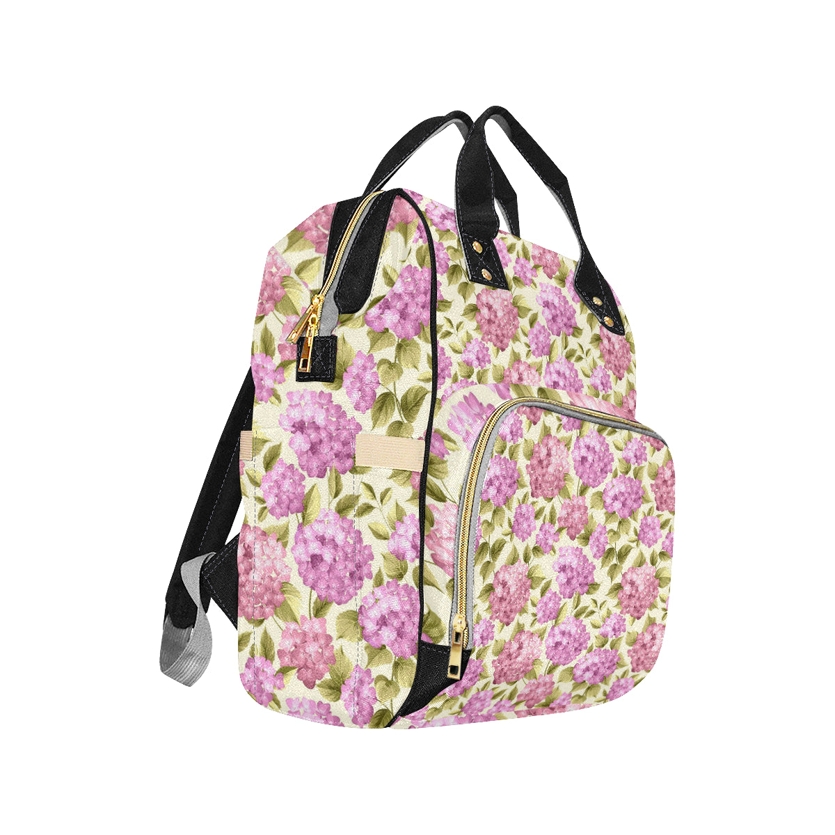 Hydrangea Pattern Print Design HD05 Diaper Bag Backpack