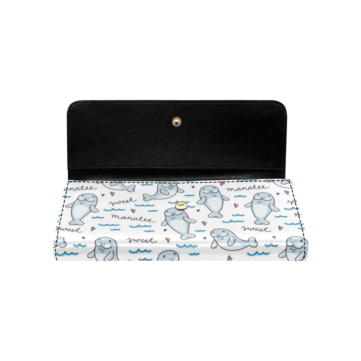 Manatee Baby Pattern Print Design 03 Women's Trifold Wallet