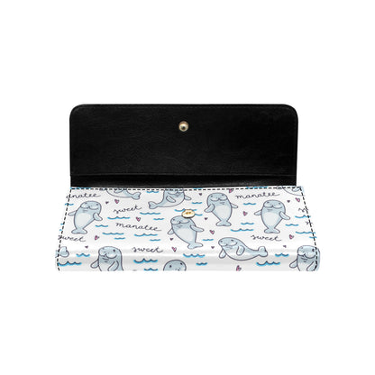 Manatee Baby Pattern Print Design 03 Women's Trifold Wallet