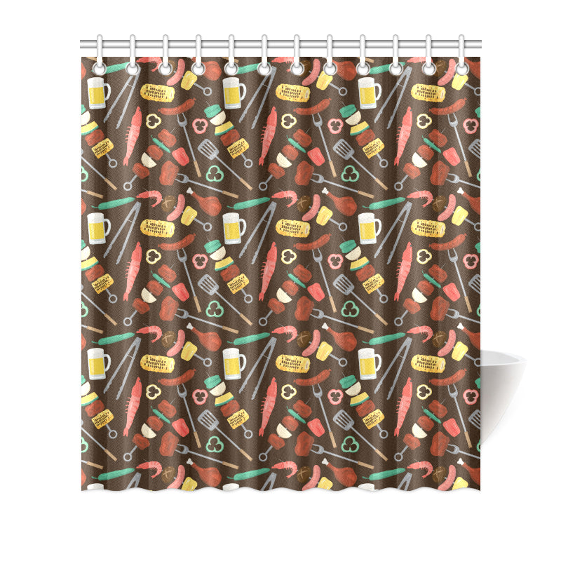 Barbecue Pattern Print Design 05 Shower Curtain