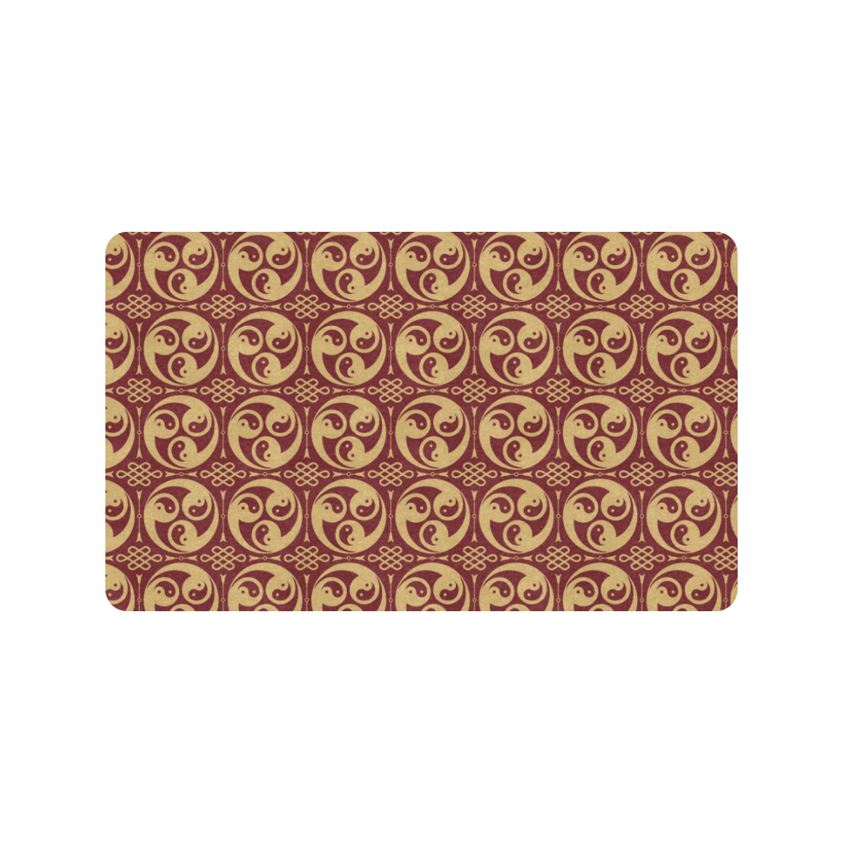 Yin Yang Style Pattern Design Print Rubber Doormat