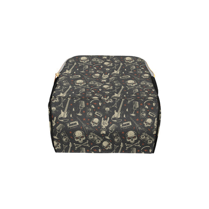 Rock and Roll Skull Pattern Print Design A03 Diaper Bag Backpack