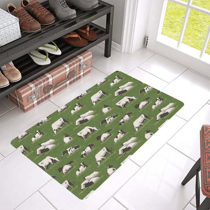 Cow on Grass Print Pattern Rubber Doormat