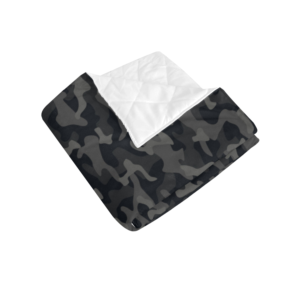 Camo Black Pattern Print Design 02 Premium Quilt