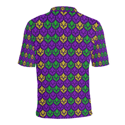 Mardi Gras Pattern Print Design 02 Men Polo Shirt
