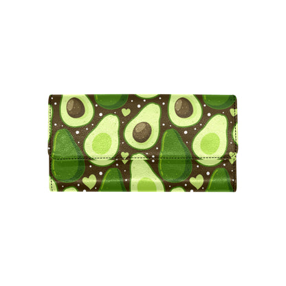 Avocado Pattern Print Design AC04 Women's Trifold Wallet