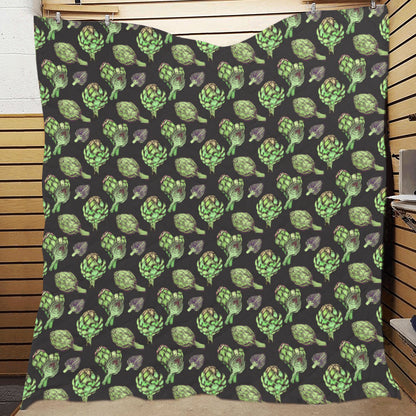 Artichoke Pattern Print Design 02 Premium Quilt