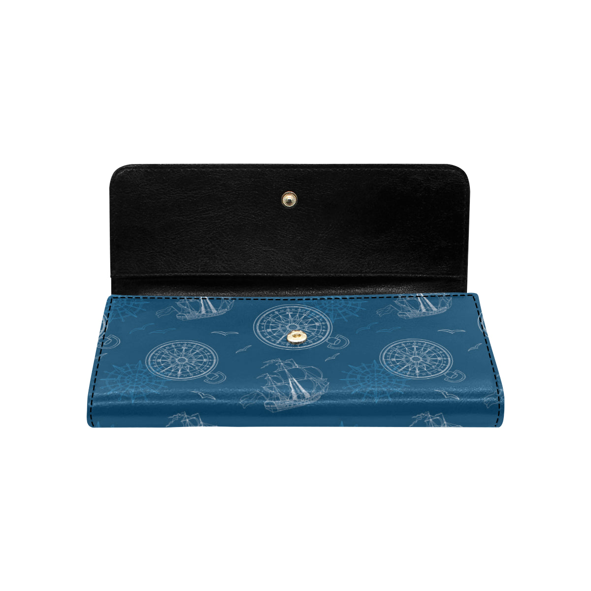 Nautical Pattern Print Design A04 Women's Trifold Wallet