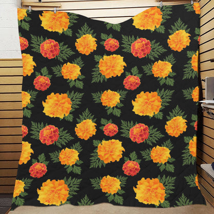 Marigold Pattern Print Design MR05 Premium Quilt