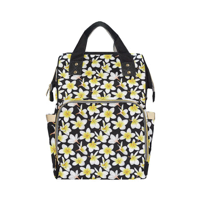 Yellow Plumeria Hawaiian Flowers Diaper Bag Backpack