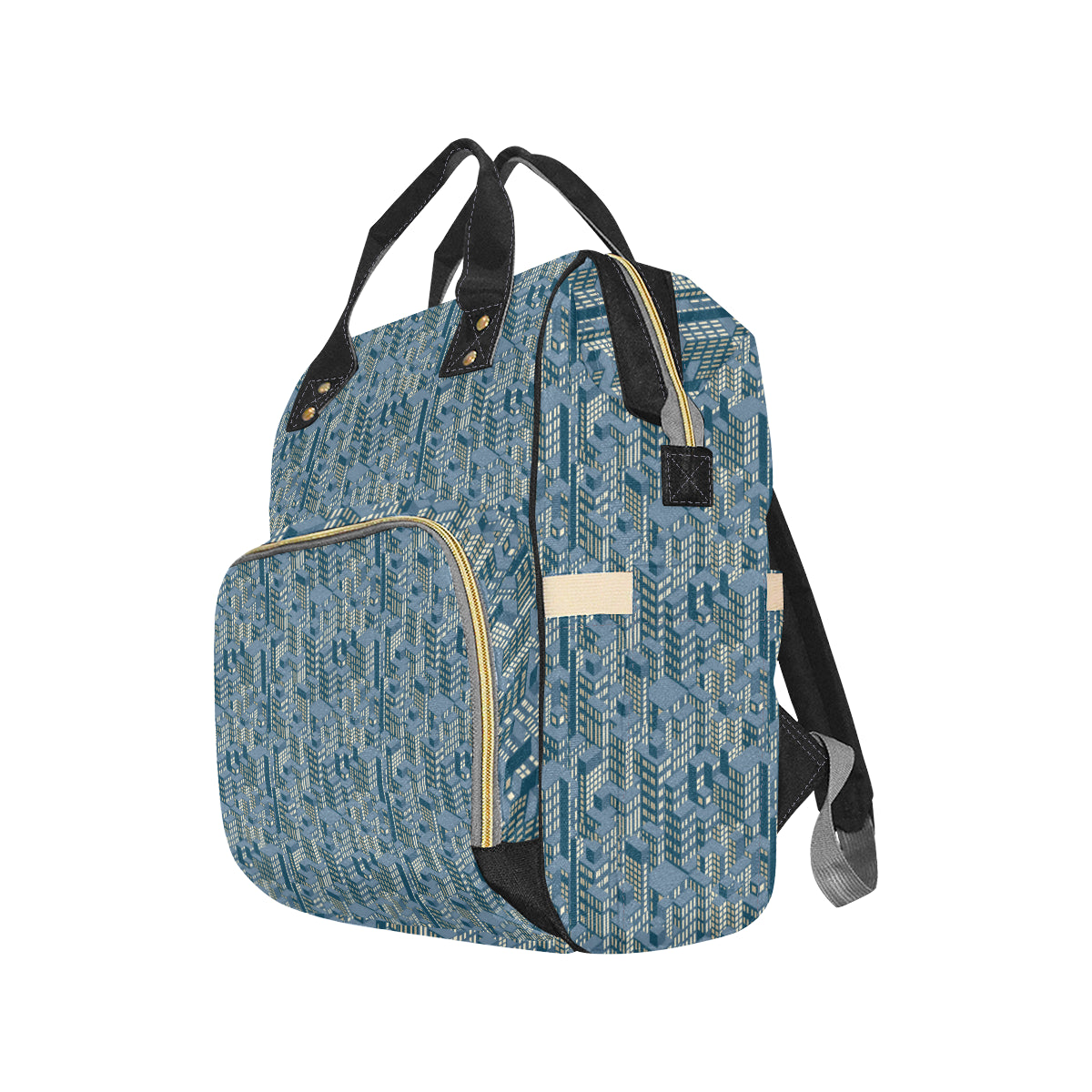 City  Pattern Print Design 01 Diaper Bag Backpack