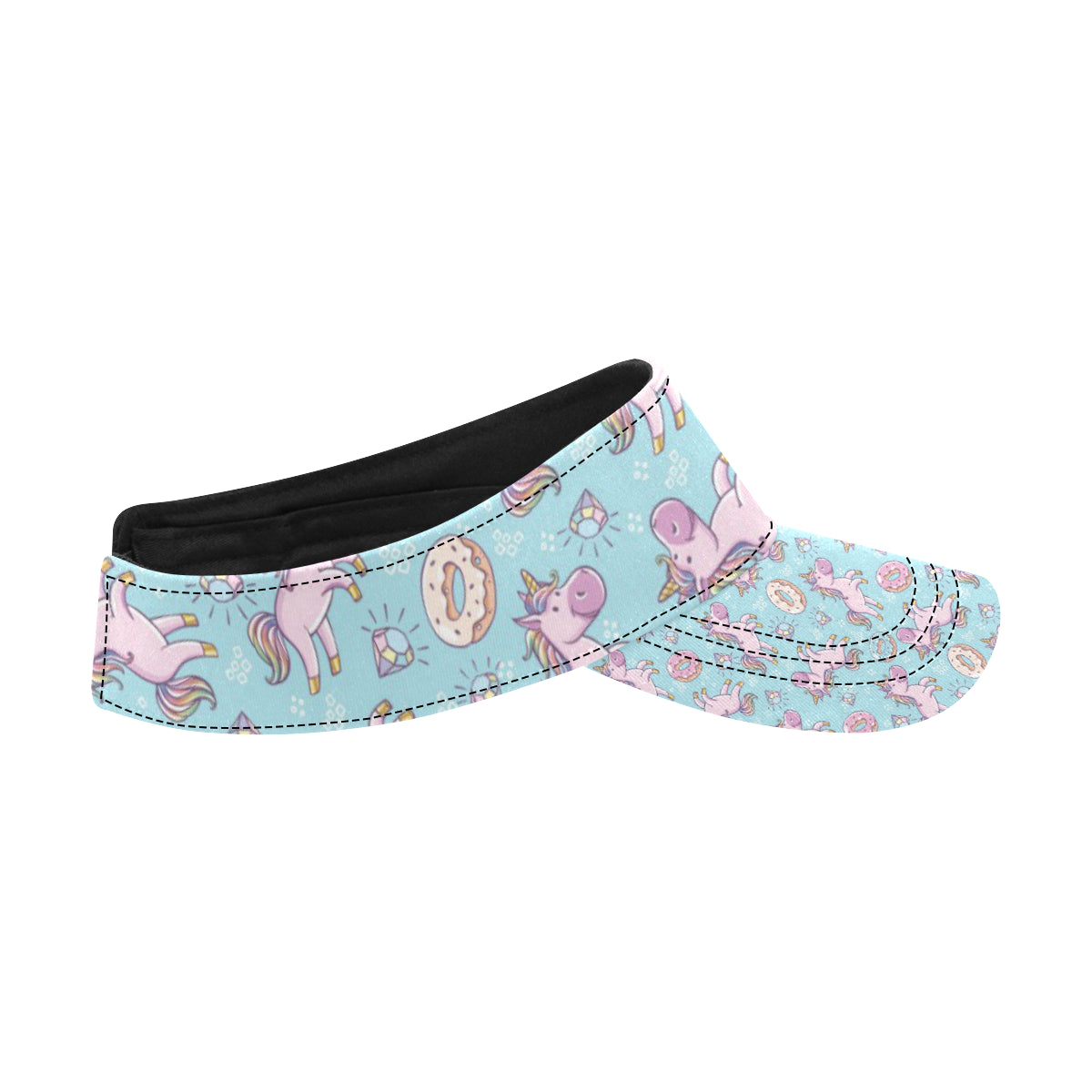 Donut Unicorn Pattern Print Design DN016 Unisex Sun Visor