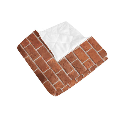Brick Brown Pattern Print Design 02 Premium Quilt