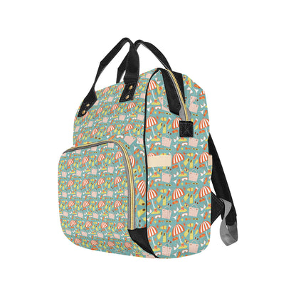 Beach Scene Pattern Print Design 02 Diaper Bag Backpack