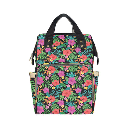 Hibiscus Red Hawaiian Flower Diaper Bag Backpack