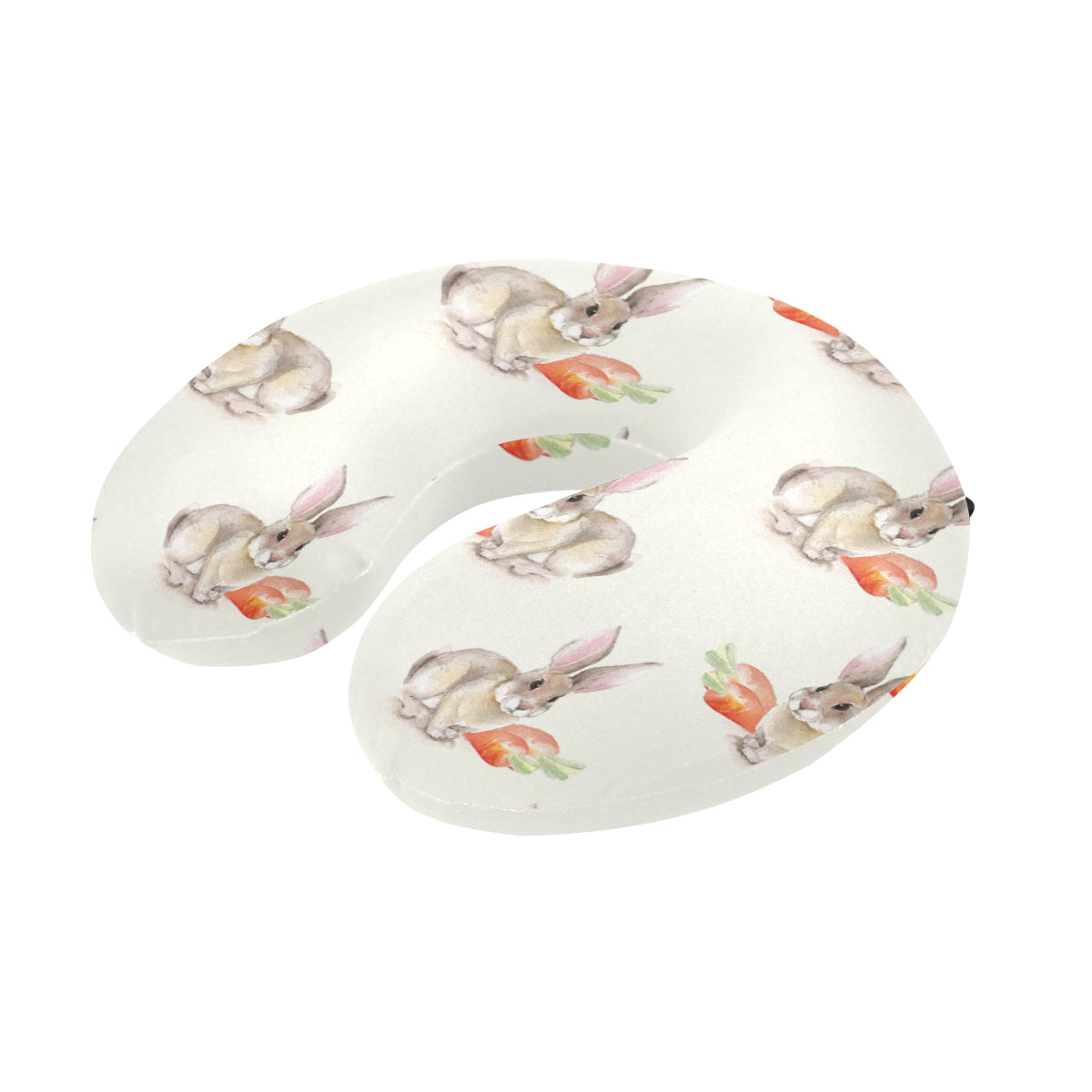 Rabbit Pattern Print Design 01 U-Shaped Travel Neck Pillow
