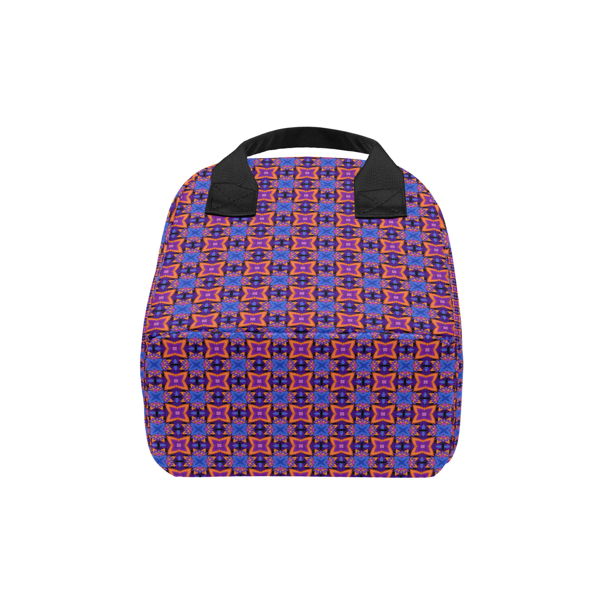 kaleidoscope Purple Orange Print Design Insulated Lunch Bag
