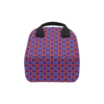 kaleidoscope Purple Orange Print Design Insulated Lunch Bag