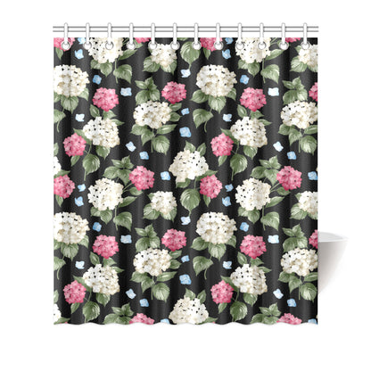 Hydrangea Pattern Print Design HD09 Shower Curtain