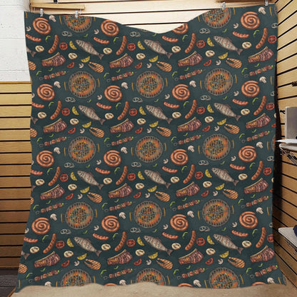 Barbecue Pattern Print Design 02 Premium Quilt