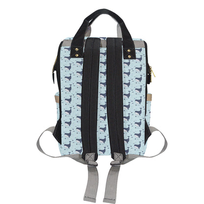 Whale Cute Design Themed Print Diaper Bag Backpack