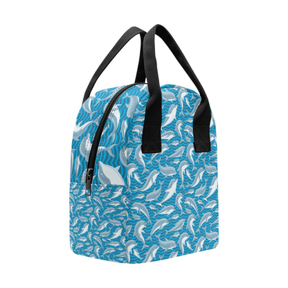 Dolphin Cute Print Pattern Insulated Lunch Bag