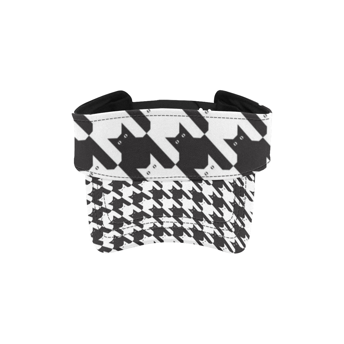Cat HoundstoothPattern Print Design 01 Unisex Sun Visor