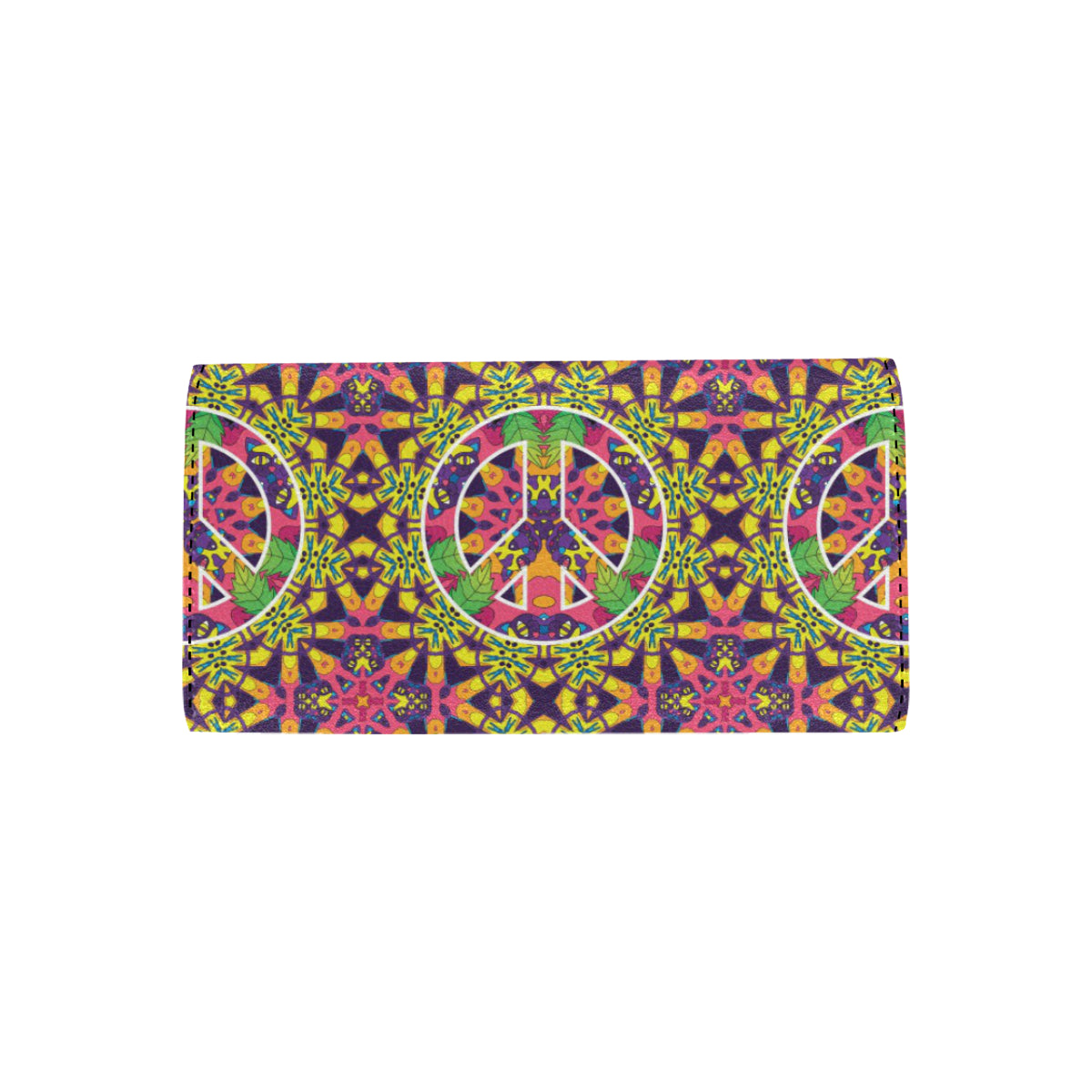 Peace Sign Pattern Print Design A04 Women's Trifold Wallet