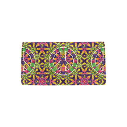 Peace Sign Pattern Print Design A04 Women's Trifold Wallet