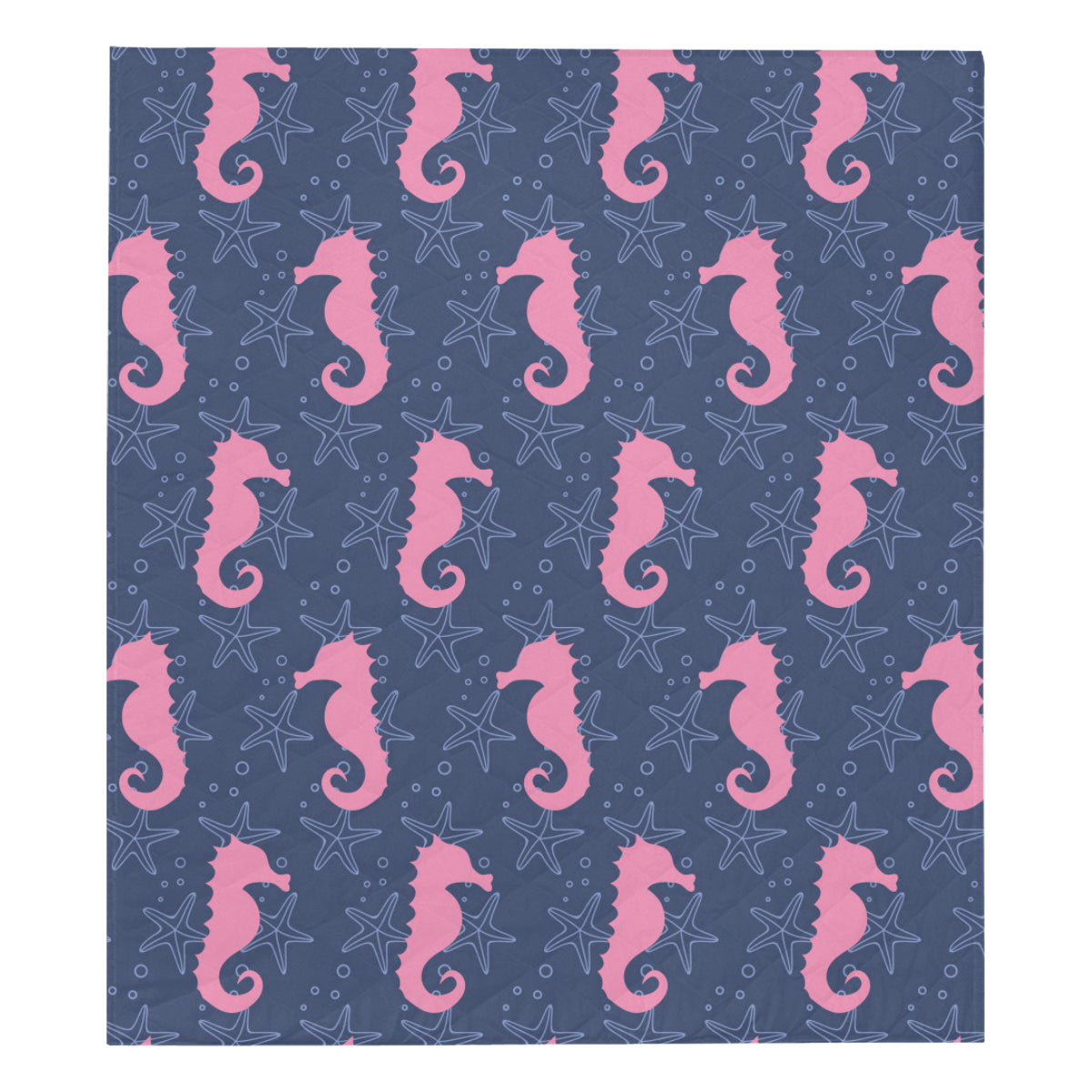 SeaHorse Pink Pattern Print Design 02 Premium Quilt