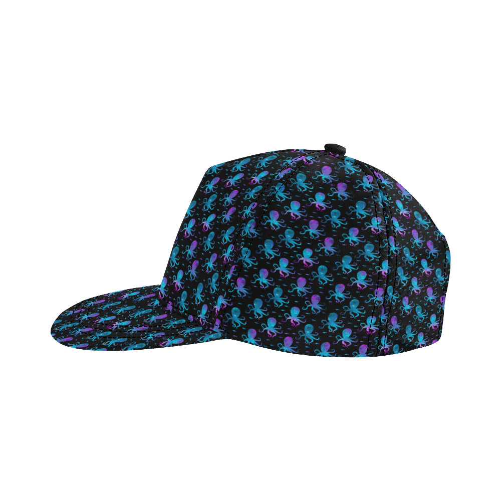 Octopus Blue Design Print Themed Snapback Cap