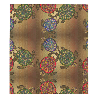 Sea Turtle Tribal Colorful Premium Quilt