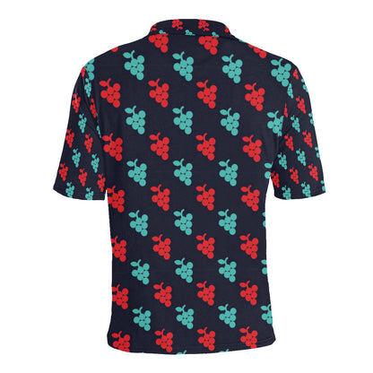 Grape Pattern Print Design GP07 Men Polo Shirt