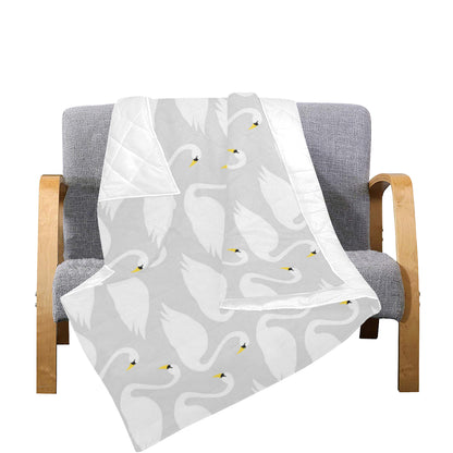 Swan Pattern Print Design 02 Premium Quilt