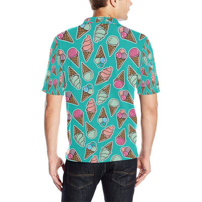 Ice Cream Pattern Print Design IC01 Men Polo Shirt