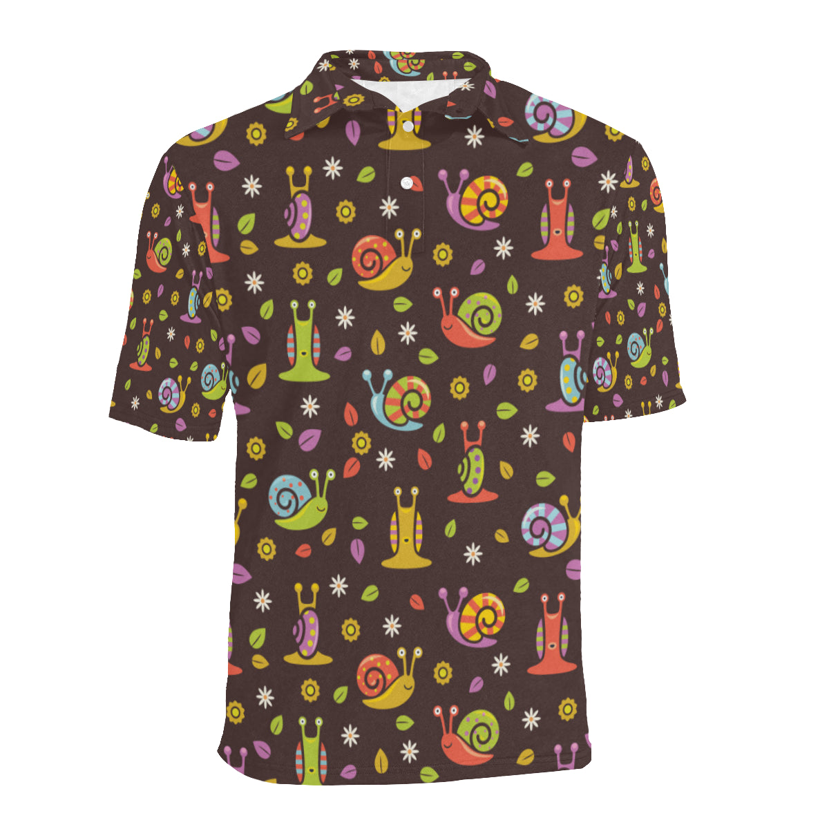 Snail Pattern Print Design 01 Men Polo Shirt
