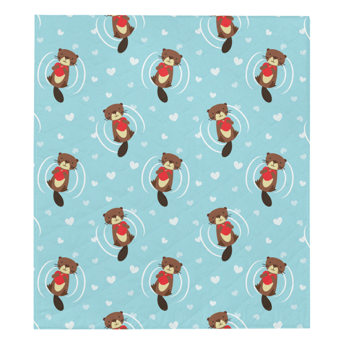 Sea Otter Cute Pattern Print Design 04 Premium Quilt