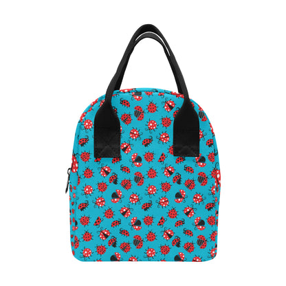 Ladybug Action Print Pattern Insulated Lunch Bag