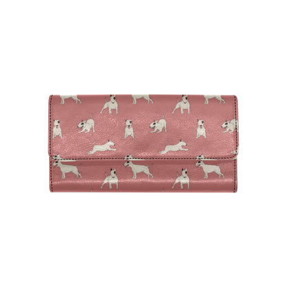 Bull Terriers Pattern Print Design 09 Women's Trifold Wallet