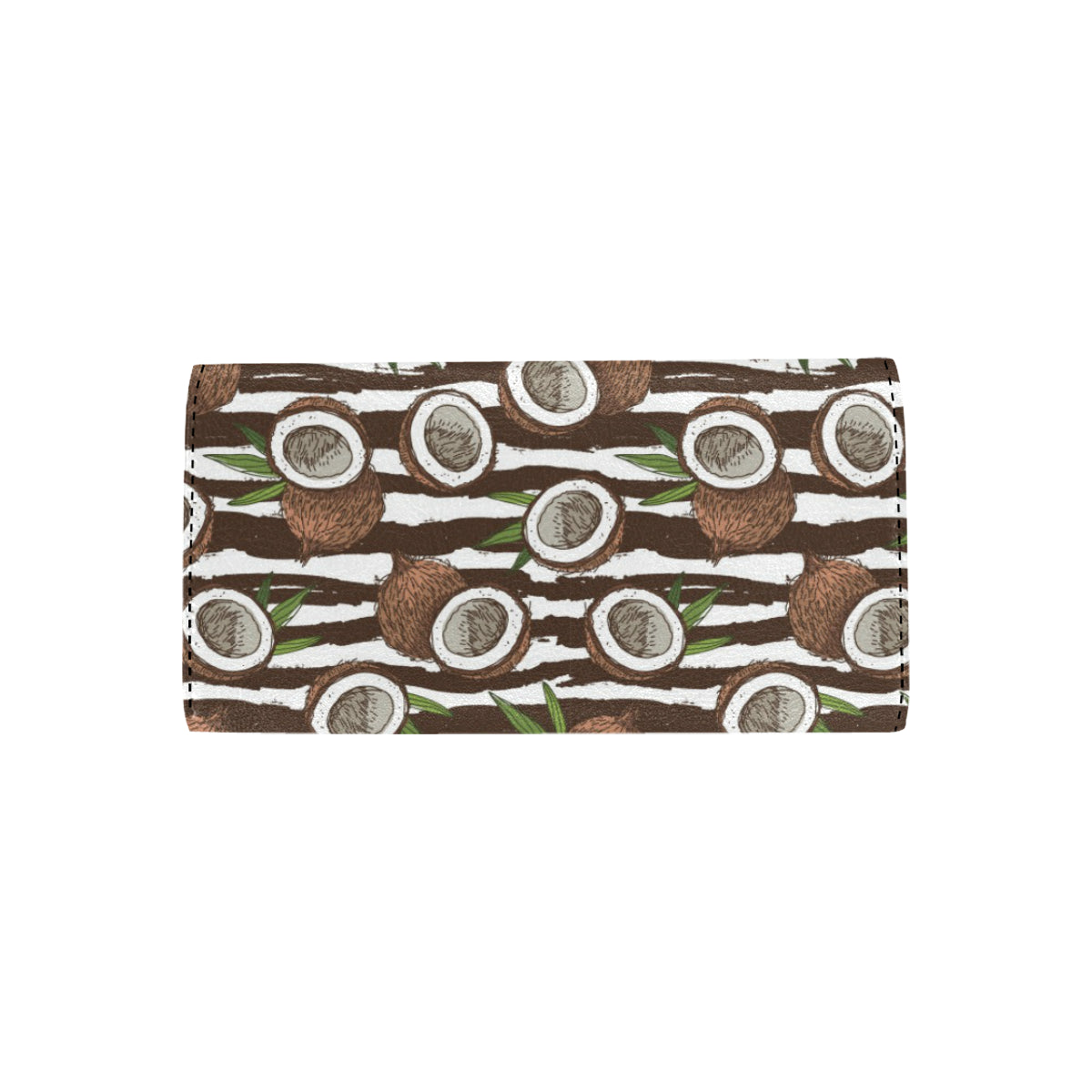 Coconut Pattern Print Design CN04 Women's Trifold Wallet