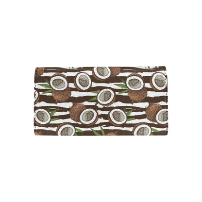 Coconut Pattern Print Design CN04 Women's Trifold Wallet