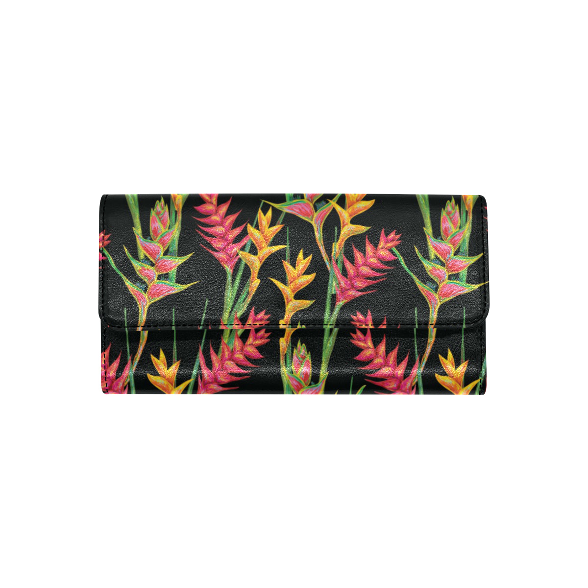 Heliconia Pattern Print Design HL01 Women's Trifold Wallet