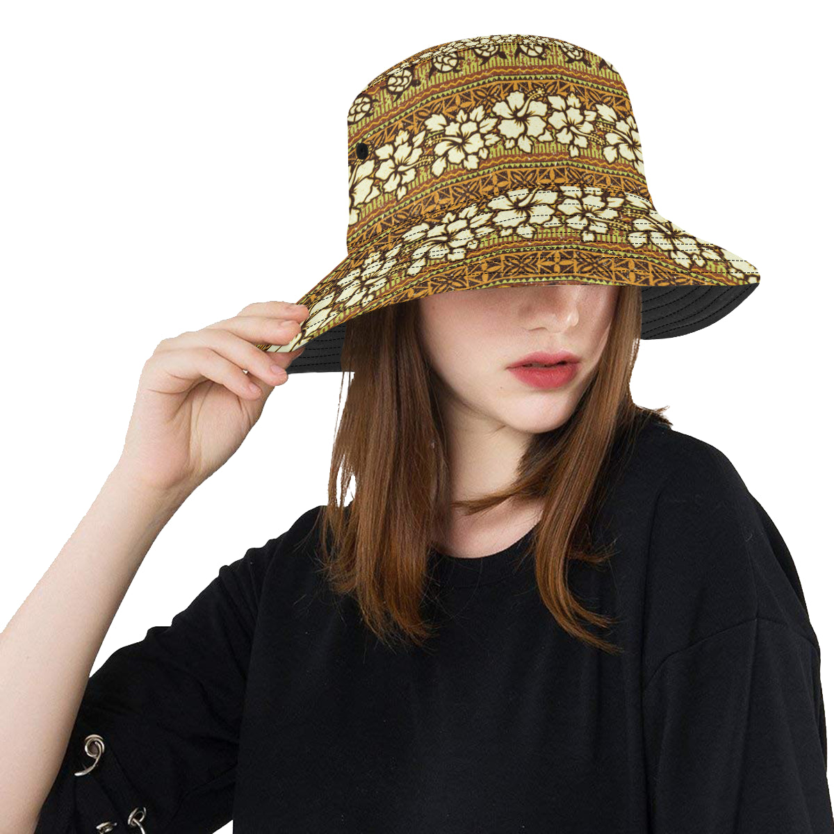 Hawaiian Themed Pattern Print Design H015 Unisex Bucket Hat