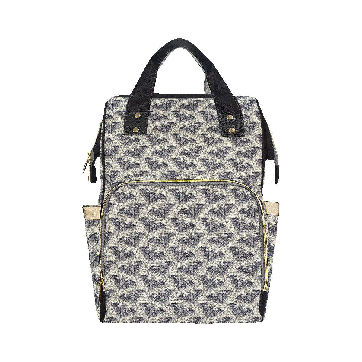 Bat Tribal Pattern Print Design 06 Diaper Bag Backpack